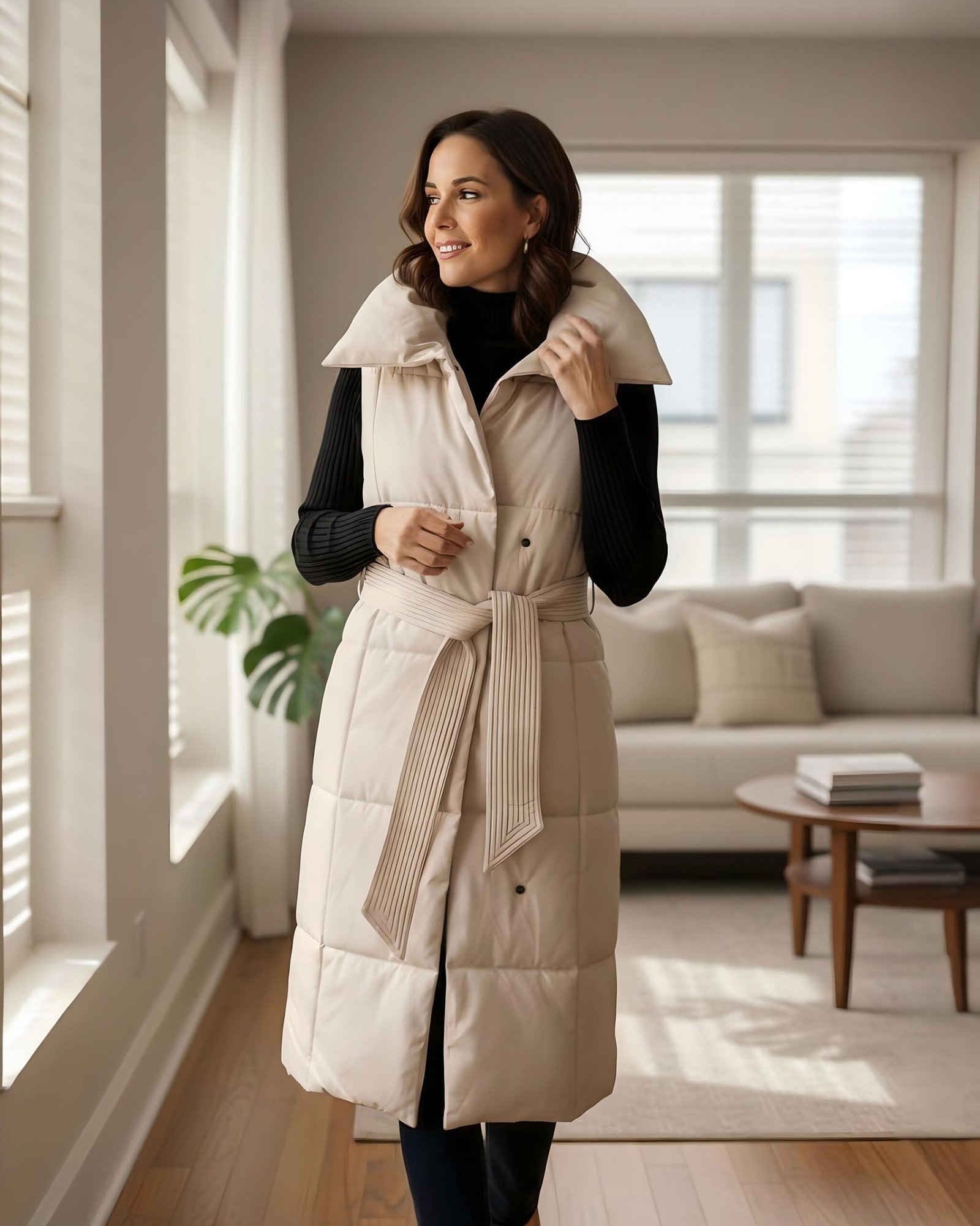 Sleeveless puffer coat