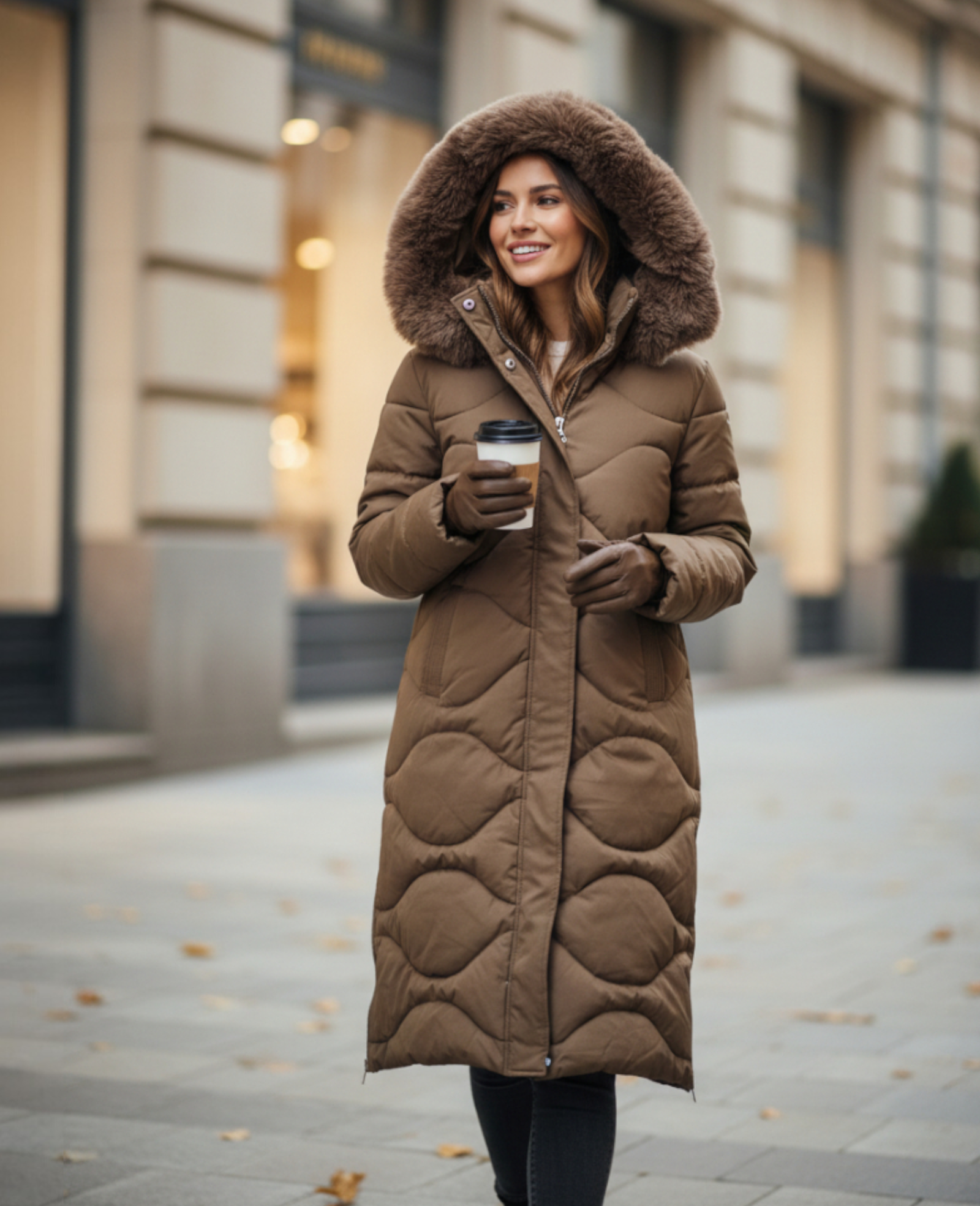 Long puffer coat