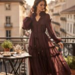 See through flower dress