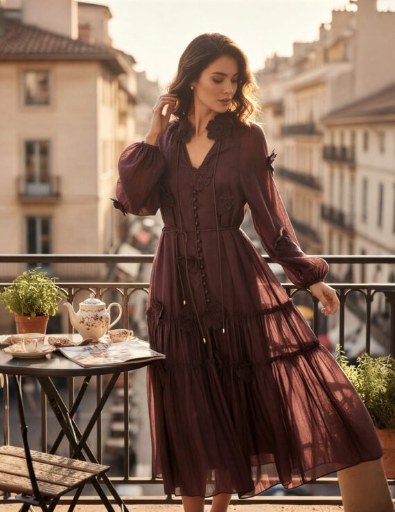 See through flower dress