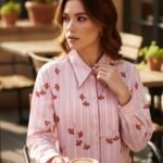 Shirt flower embroidery