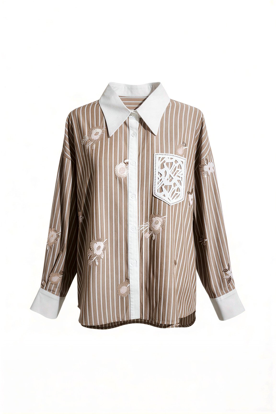 Shirt with stripes and sequins