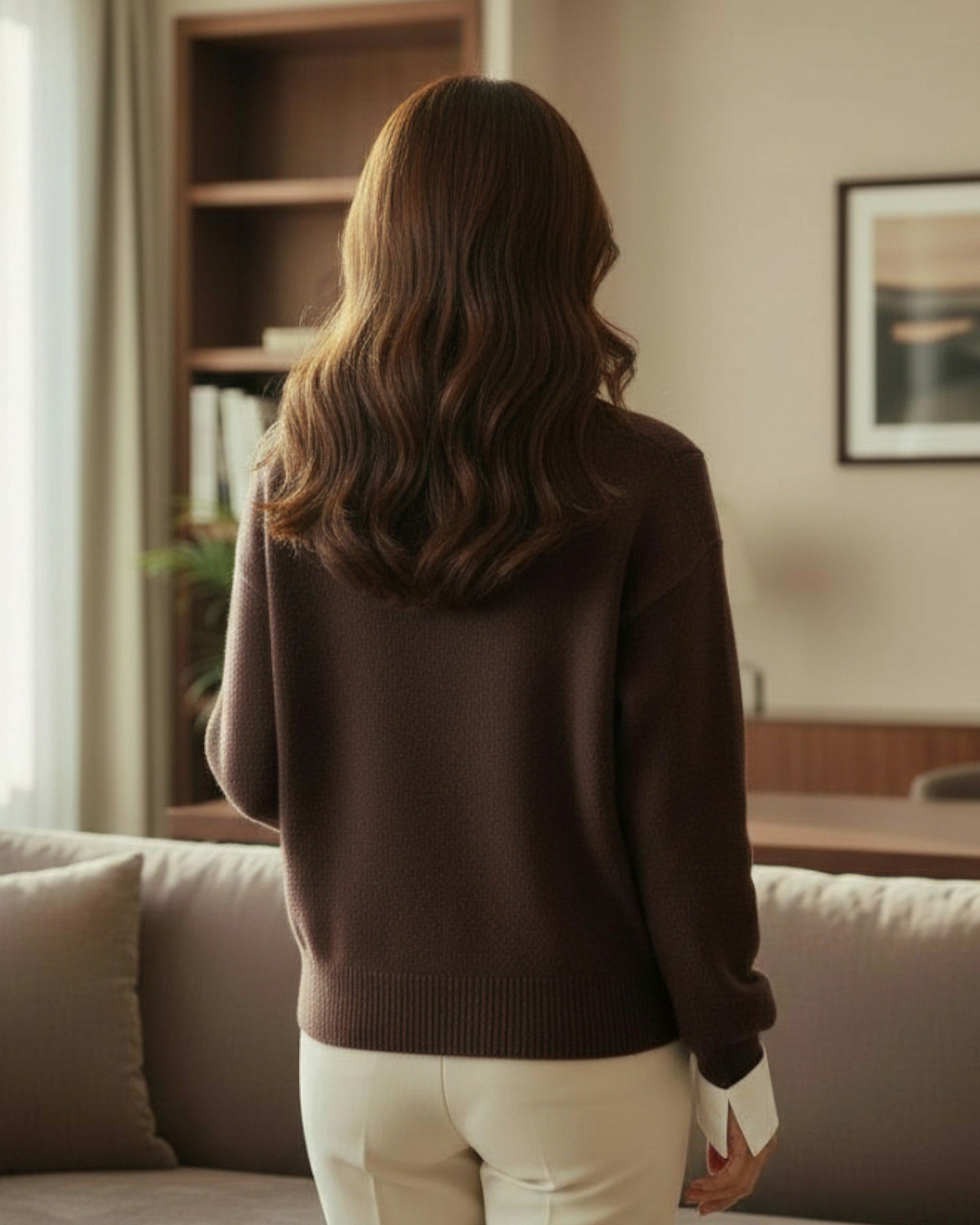 Sweater buttons on shoulder