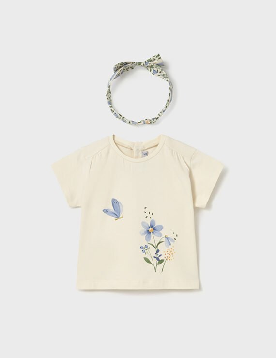 Print t-shirt with headband baby