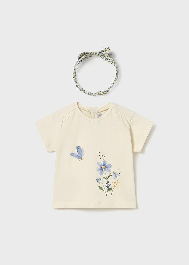 Print t-shirt with headband baby
