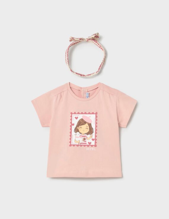 Print t-shirt with headband baby