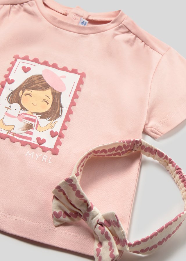 Print t-shirt with headband baby