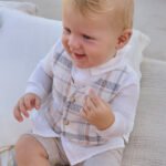 Newborn shorts and shirt set with waistcoat