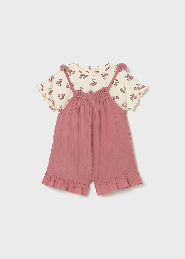 Print dungaree set baby
