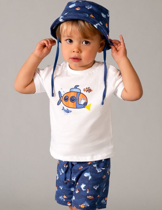 3-piece dungaree set baby with hat