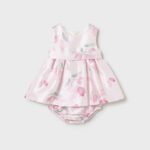 Flowers dress newborn with nappy cover