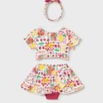 3-piece skirt set baby with headband