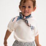 Girl's T-shirt with printed scarf