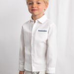 Long-sleeved linen dress shirt for boys
