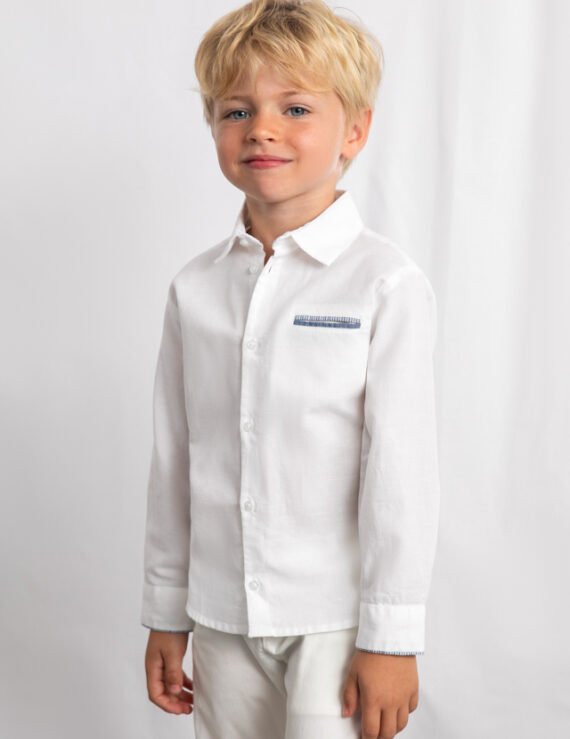 Long-sleeved linen dress shirt for boys