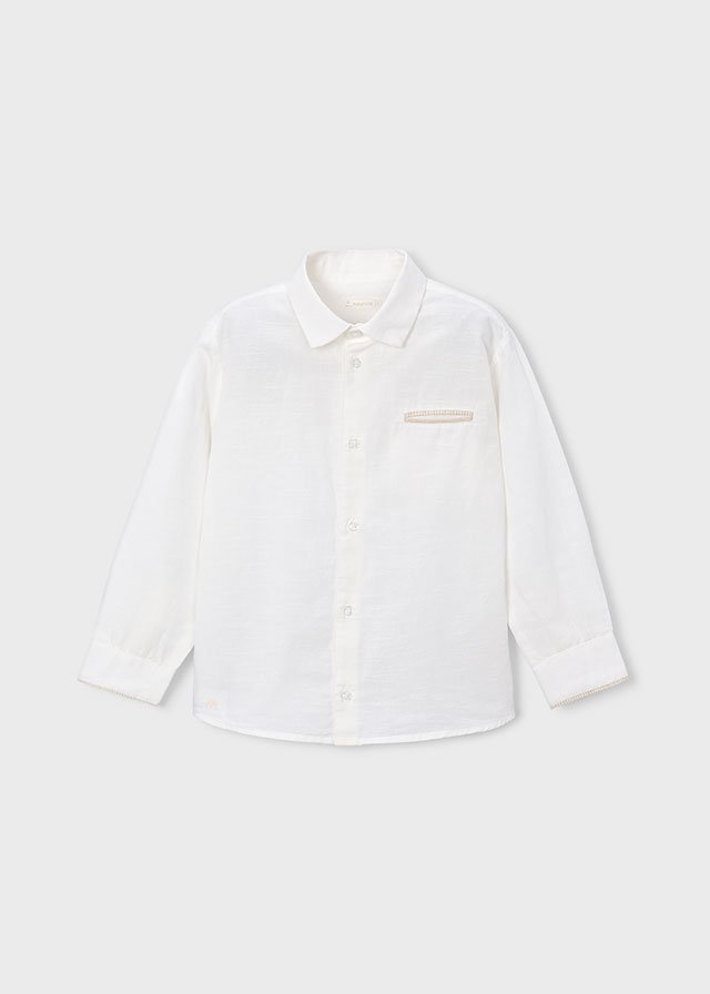 Long-sleeved linen dress shirt for boys