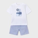 Embroidered set with Bermuda Shorts boy