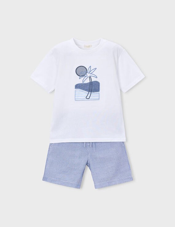 Embroidered set with Bermuda Shorts boy