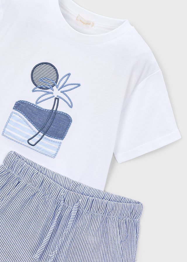 Embroidered set with Bermuda Shorts boy