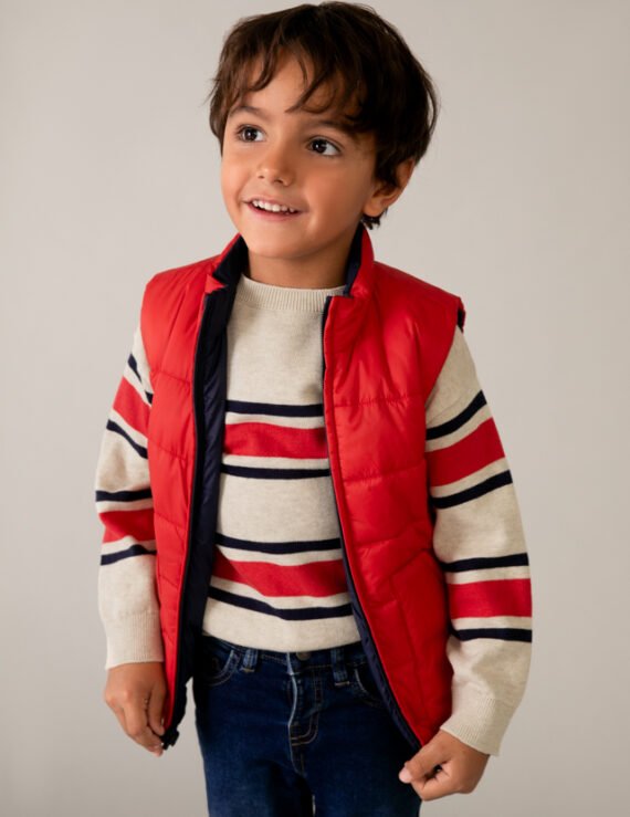 Reversible padded waistcoat for children