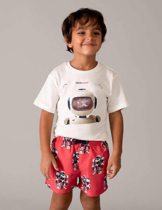 Boys bermuda print swim shorts