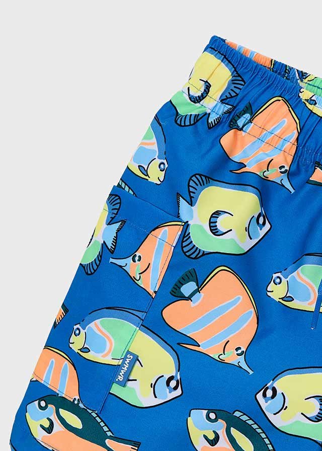 Boys bermuda print swim shorts