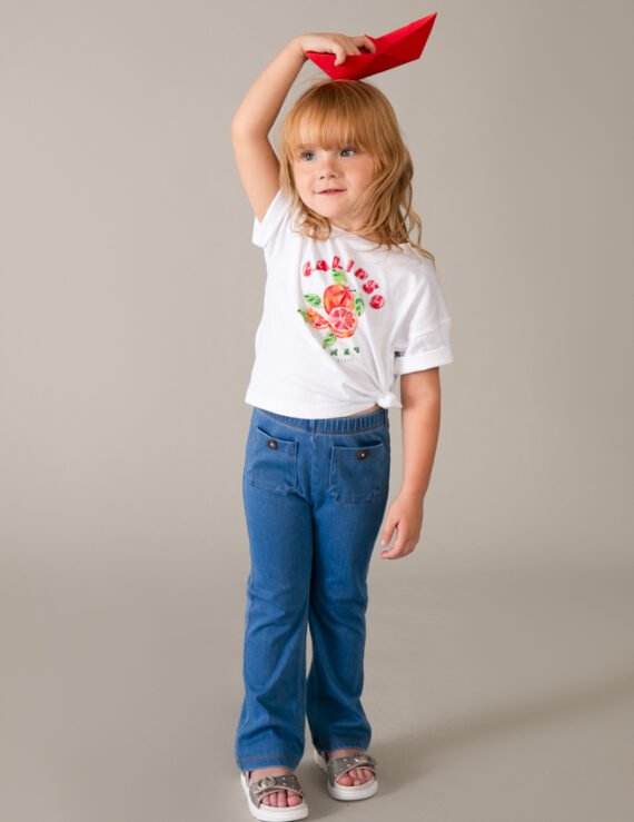 Girls' flare leggings with pockets