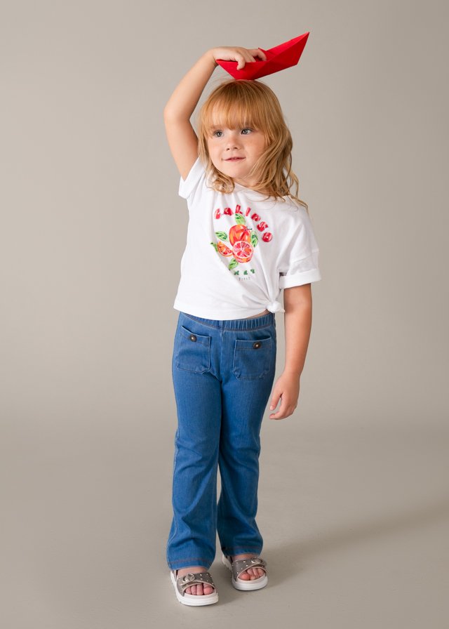 Girls' flare leggings with pockets
