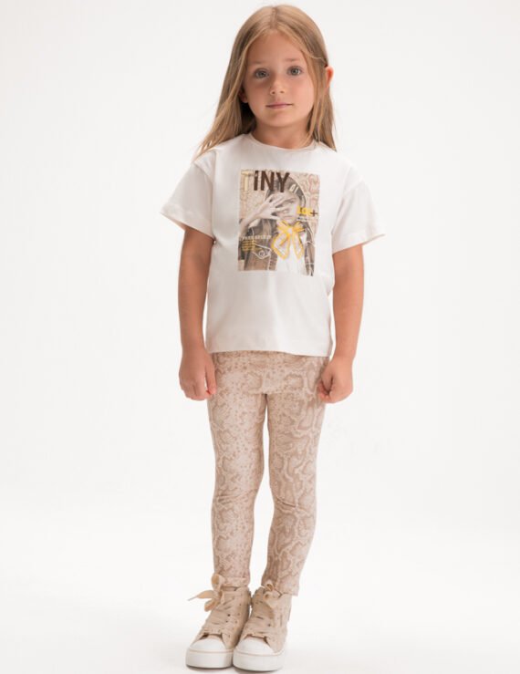 Printed leggings and T-shirt set for girls