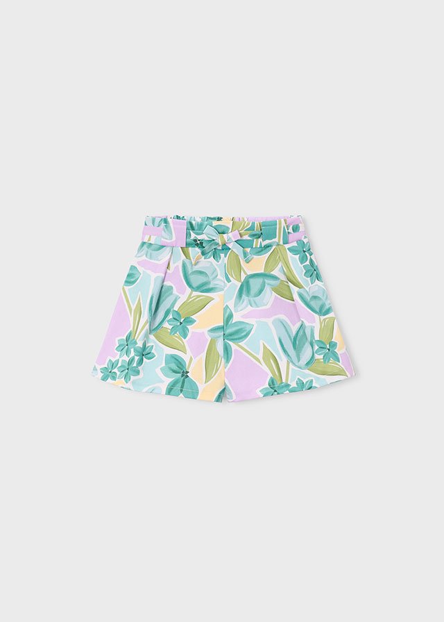 Printed pleated skirt trousers for girls