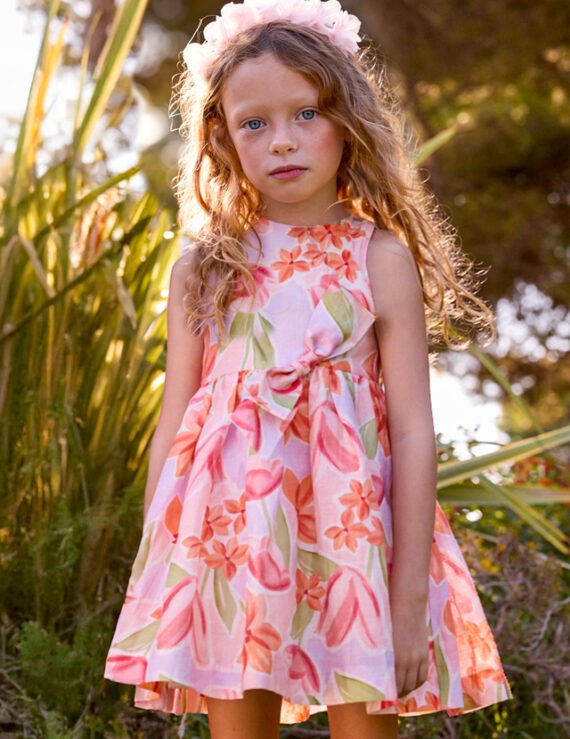 Floral bow dress for girls