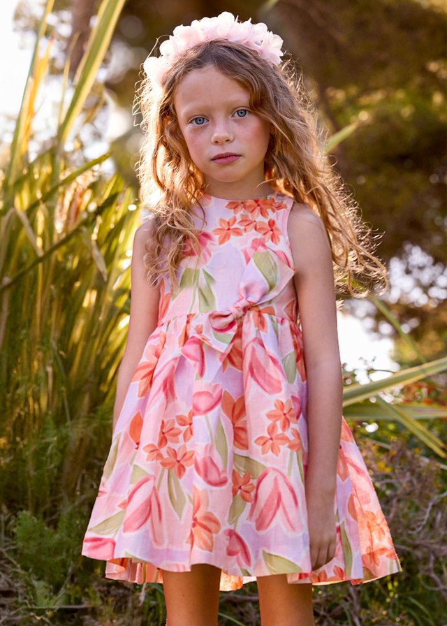 Floral bow dress for girls