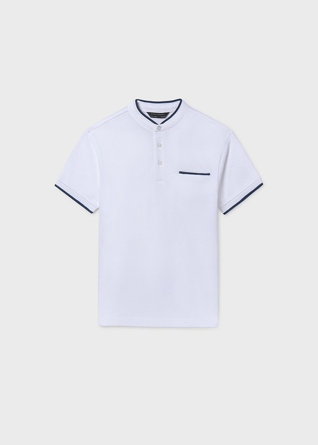 Mandarin collar polo shirt boy
