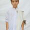 Long-sleeved shirt with mandarin collar for boys