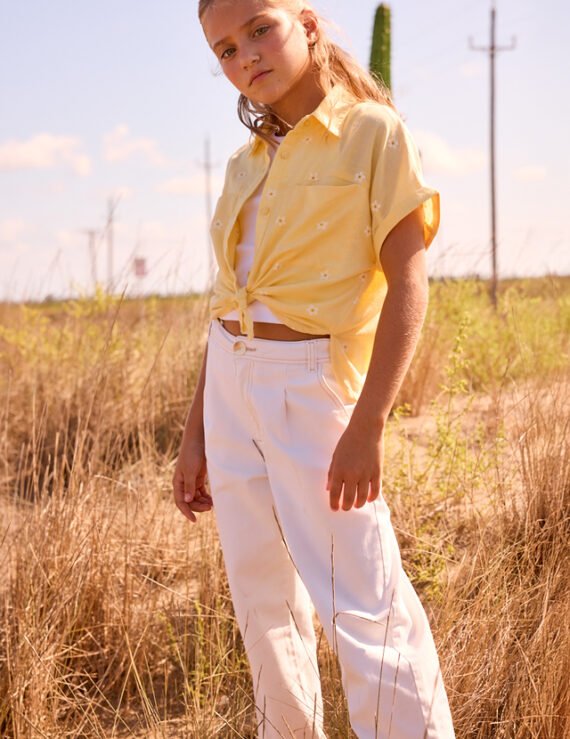 Girl's long twill pants