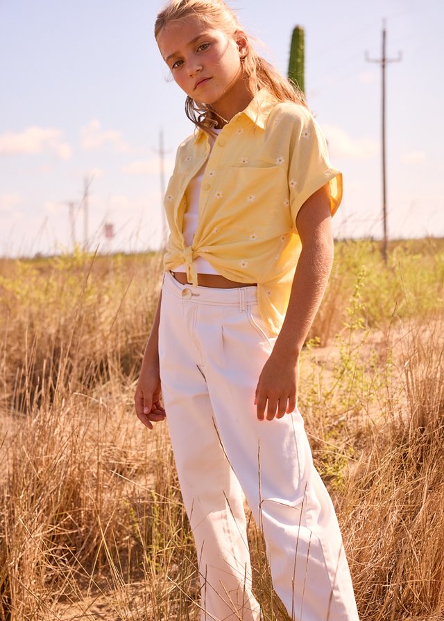 Girl's long twill pants