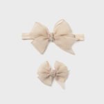 Elastic headband with bow clip for newborns