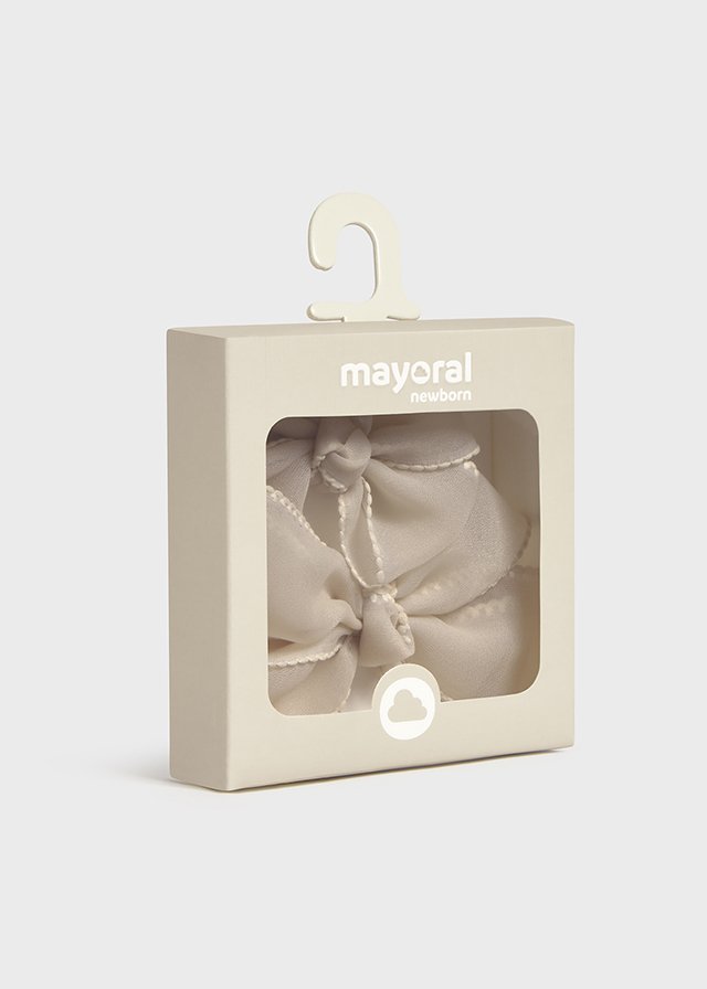 Elastic headband with bow clip for newborns