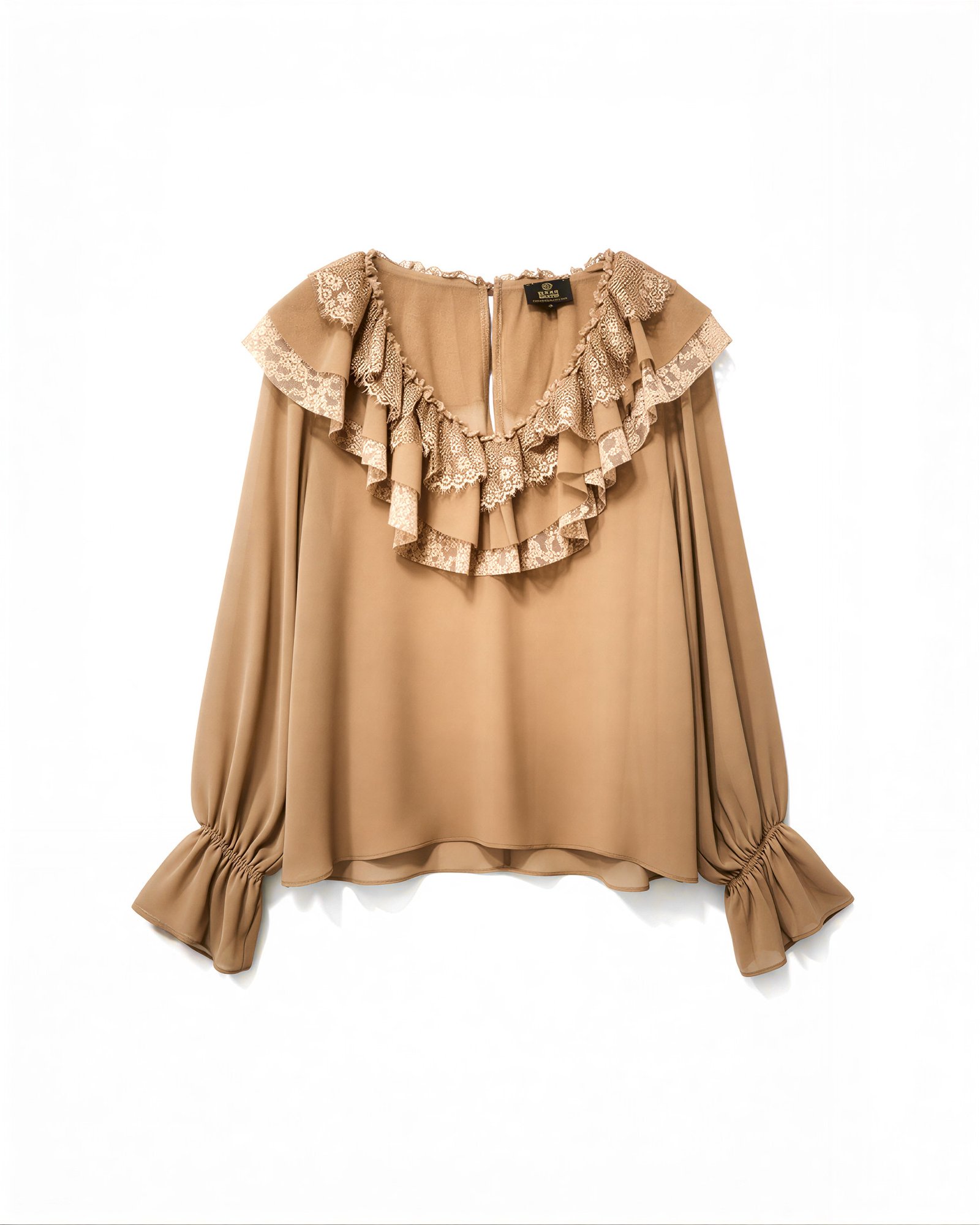 Shiny blouse with bow