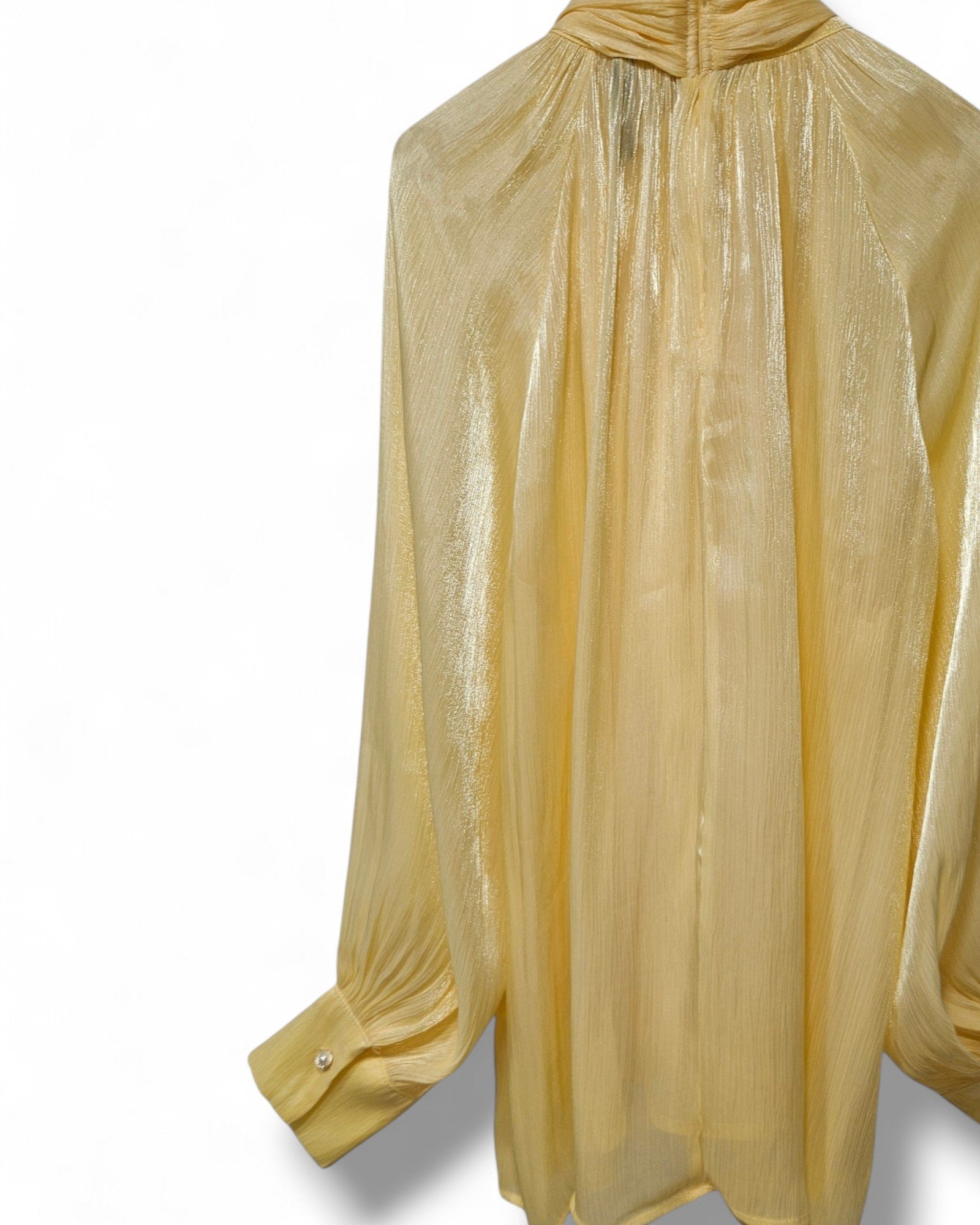 Shiny blouse with bow