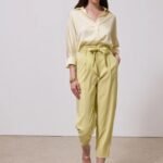 High waist pleat pants