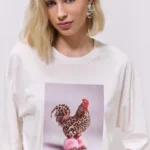 Top oversize with print