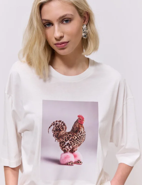 Top oversize with print