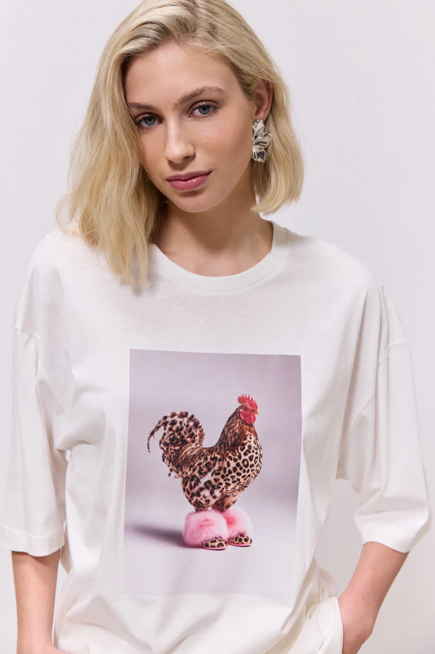 Top oversize with print