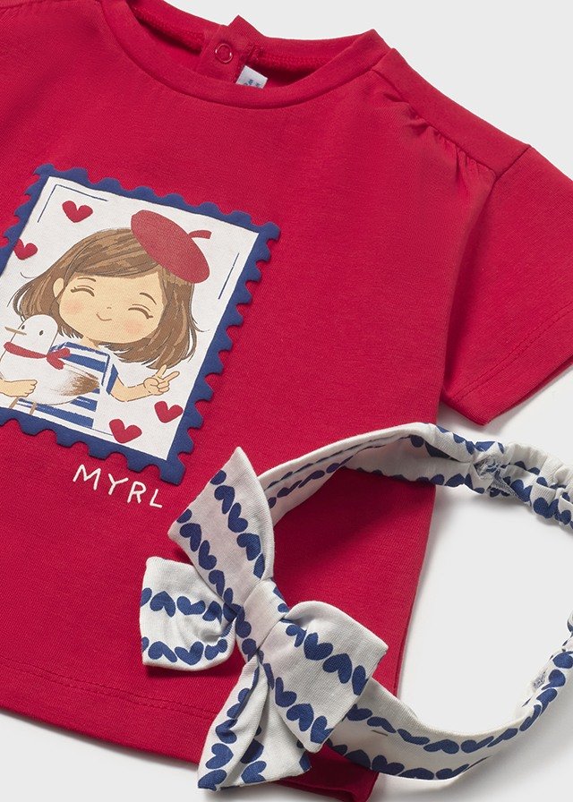 Print t-shirt with headband baby