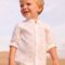Long-sleeved linen shirt with baby mandarin collar