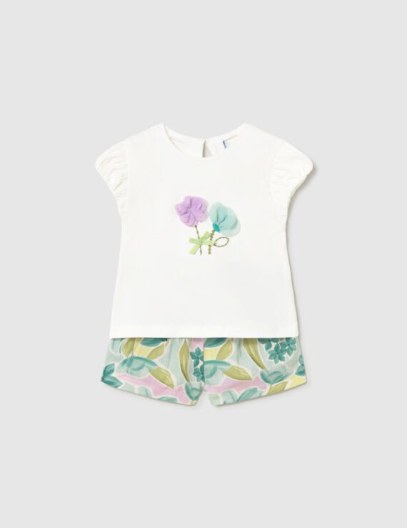 Baby set Bermuda flowers and t-shirt