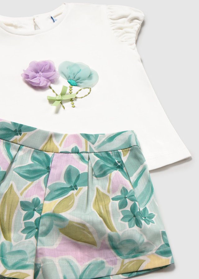 Baby set Bermuda flowers and t-shirt