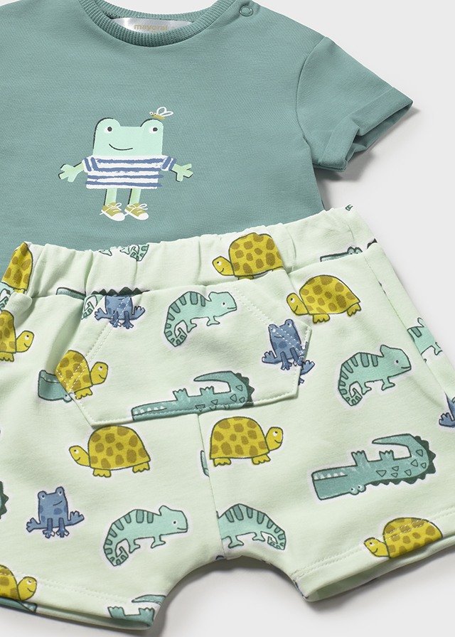 Newborn set printed shorts and shirt