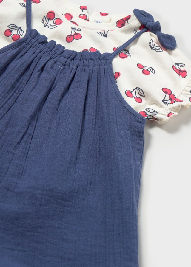Print dungaree set baby